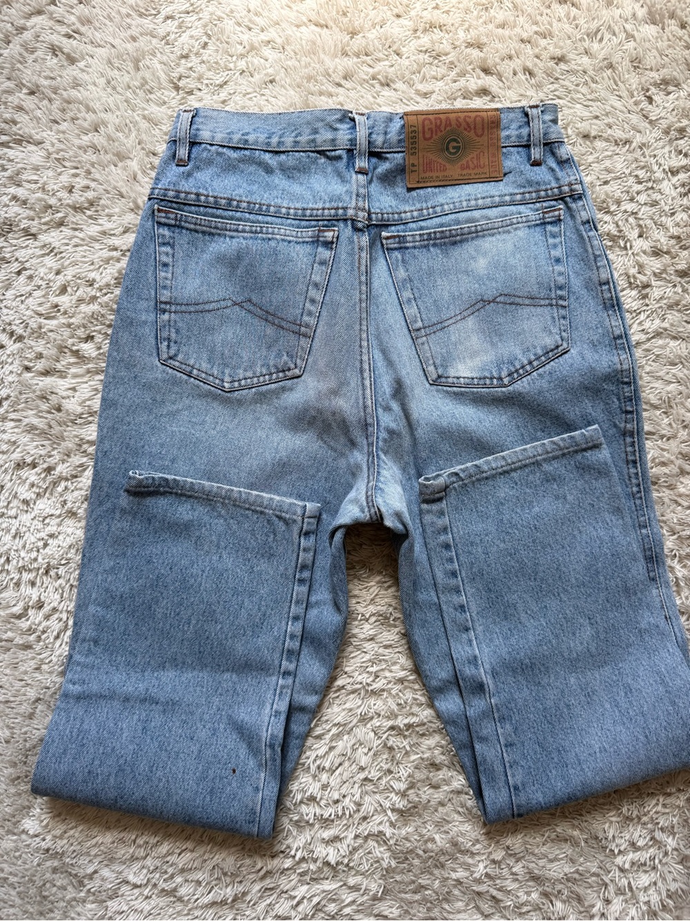 Vintage made in Italy Grasso United Basic High rise mom jeans light wash size M